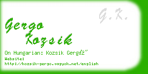 gergo kozsik business card